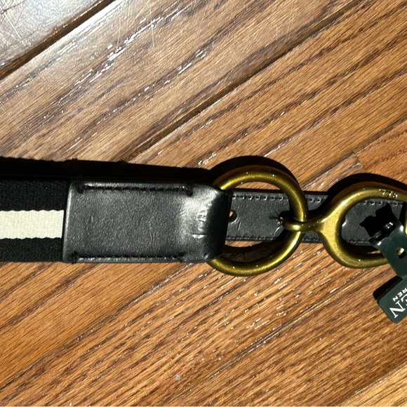NWT Ralph Lauren Barrington Striped Belt Black and White size L. - Picture 6 of 7